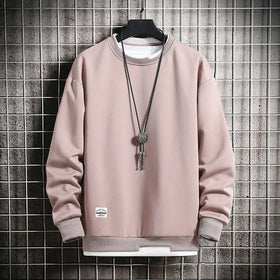 Men’s Fake Two-Piece O-Neck Hoodie